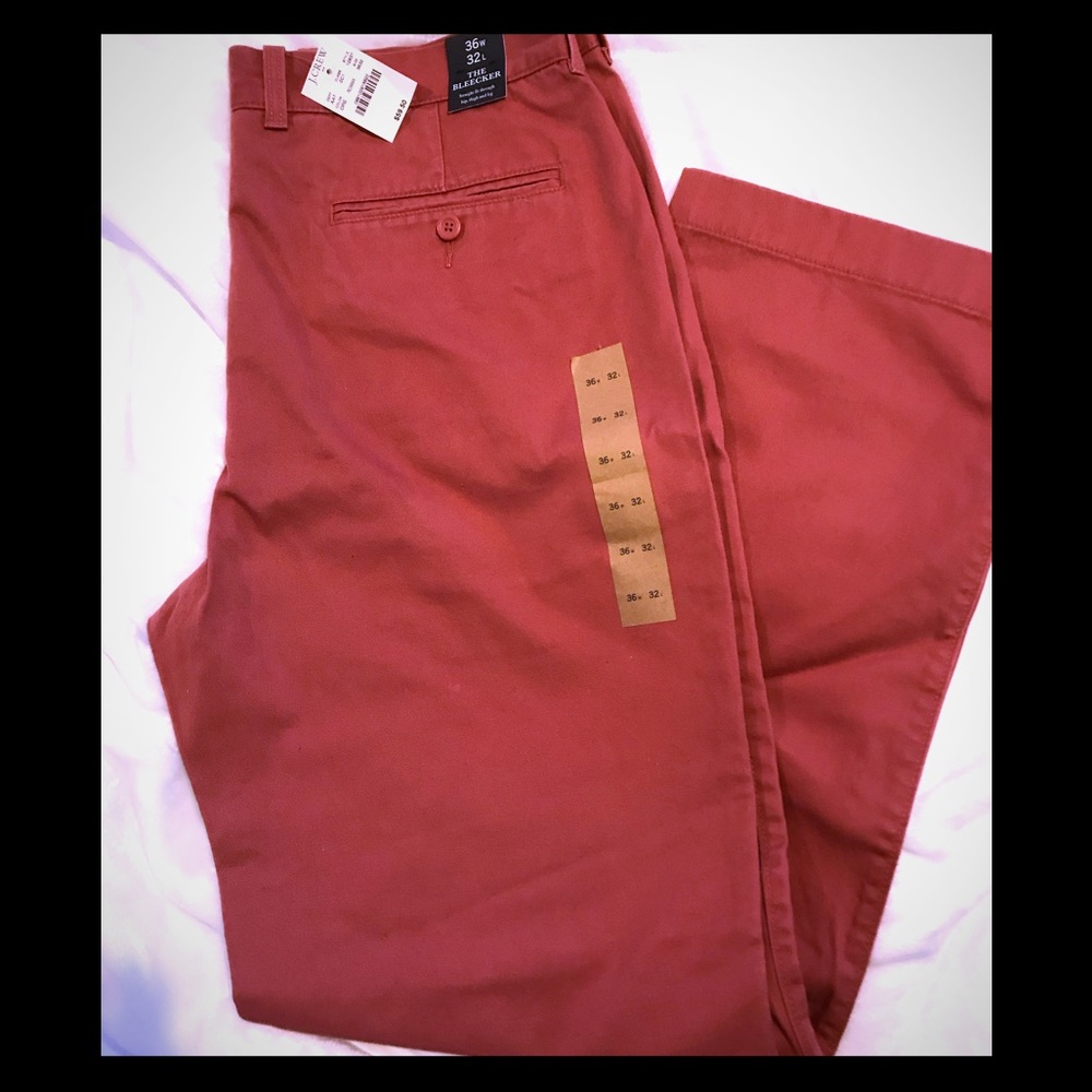 NWT J.CREW 36w 32L MENS THE BLEECKER KHAKI PANTS